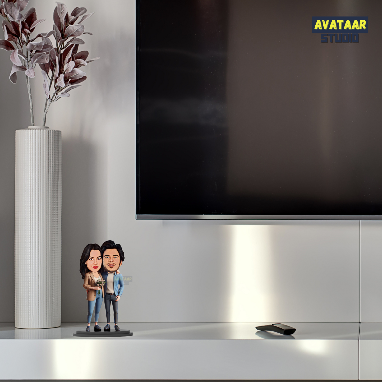 Avatar Stand Personalized Gift for Husband, Wife, Boyfriend, Girlfriend Character Caricature Photo Frame Unique Design Customized Gift for Friends & Family Return Gift (Couple 10)