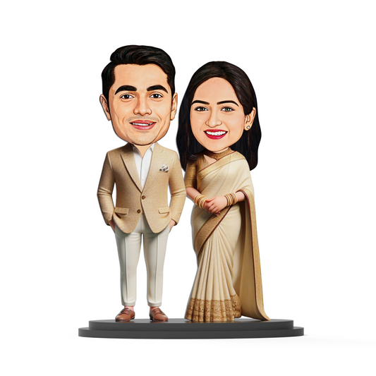 Avatar Stand Personalized Gift for Husband, Wife, Boyfriend, Girlfriend Character Caricature Photo Frame Unique Design Customized Gift for Friends & Family Return Gift (Wedding Couple 2)