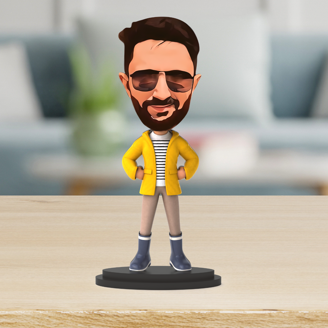 Avatar Studio Personalized Gift for Friends, Sister, Brother, BFF, Girlfriend, Boyfriend Character Caricature Photo Frame Unique Design Customized Gift for Friends & Family (Pose 1 Male)