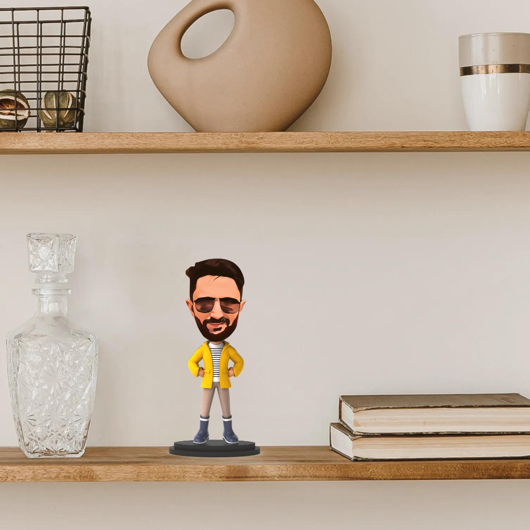 Avatar Studio Personalized Gift for Friends, Sister, Brother, BFF, Girlfriend, Boyfriend Character Caricature Photo Frame Unique Design Customized Gift for Friends & Family (Pose 1 Male)