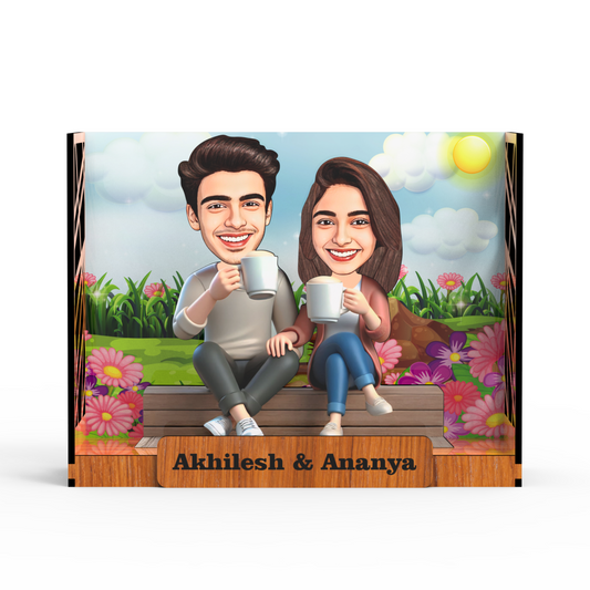 Avataar Studio Personalized Gift for Husband, Wife, Boyfriend, Girlfriend Character Caricature Photo Frame Unique Design Customized Gift for Friends & Family Return Gift (COUPLE 11 BOX)