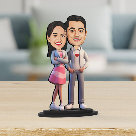 Avatar Studio Personalized Gift for Friends, Sister, Brother, BFF, Girlfriend, Boyfriend Character Caricature Photo Frame Unique Design Customized Gift for Friends & Family (Couple 3)