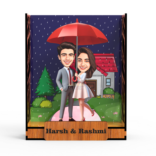 Avataar Studio Personalized Gift for Husband, Wife, Boyfriend, Girlfriend Character Caricature Photo Frame Unique Design Customized Gift for Friends & Family Return Gift (COUPLE 15 BOX)