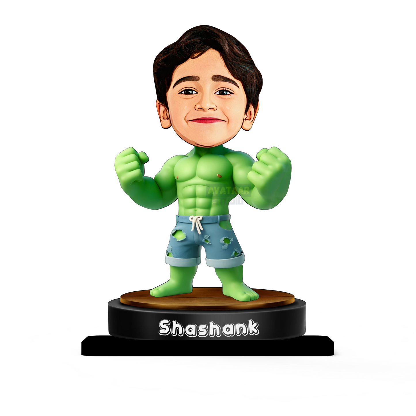 AVATAAR STUDIO Personalized Gift for Kids, Friends Character Caricature Photo Frame Unique Design Customized Gift for Children, Return Gift Idea (HULK, With Name)