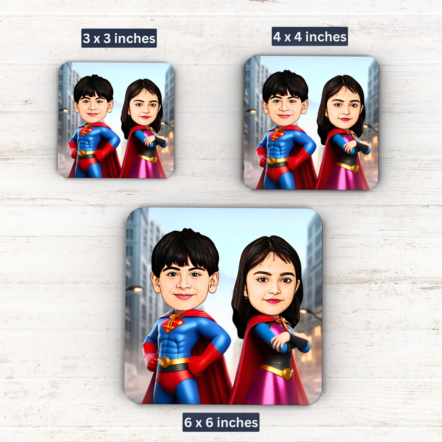 Avatar Studio Personalized Caricature Photo Fridge Magnet Unique Gift for Friends Brothers Sisters Customized Refrigerator Magnet for Gifting to Loved Ones (SuperHeroes)