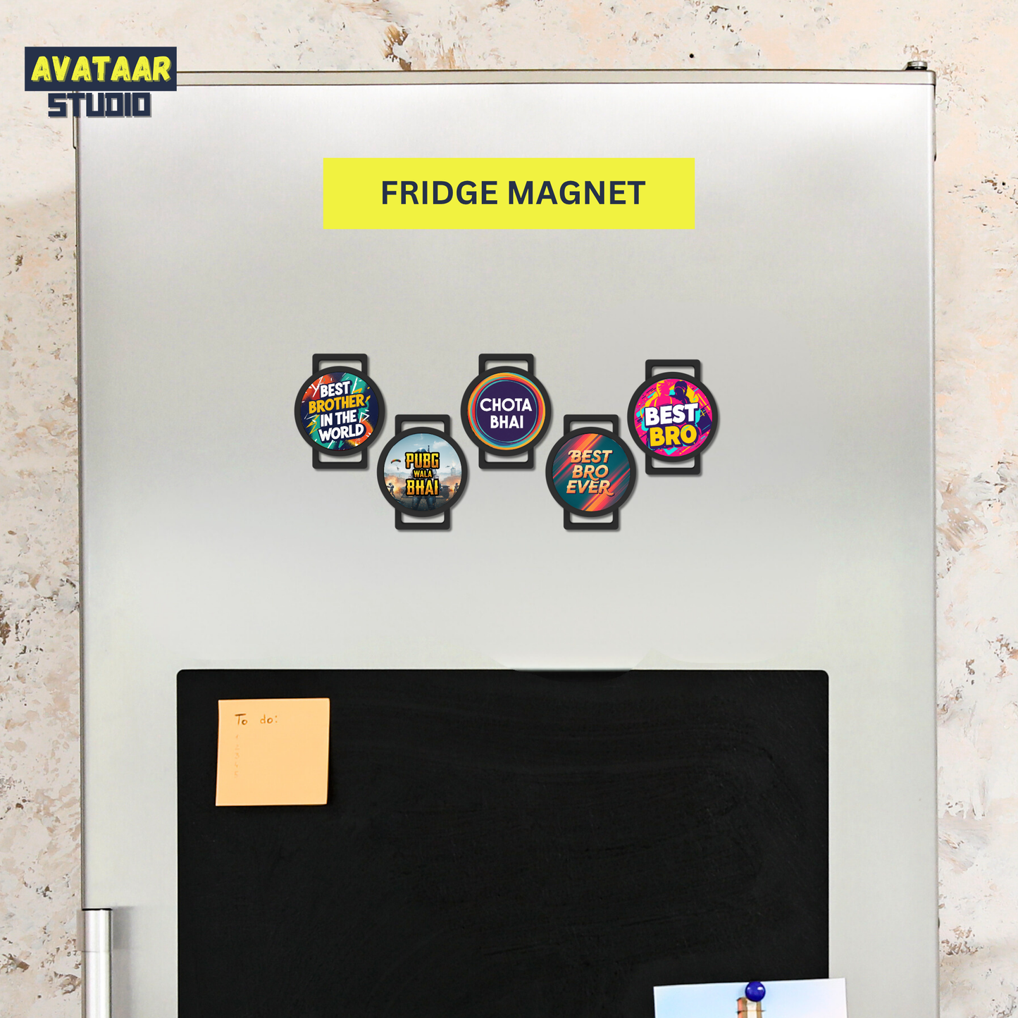 Creative Rakhi Band with Detachable Fridge Magnet โ Fun Raksha Bandhan Gift for Brother (Set C)