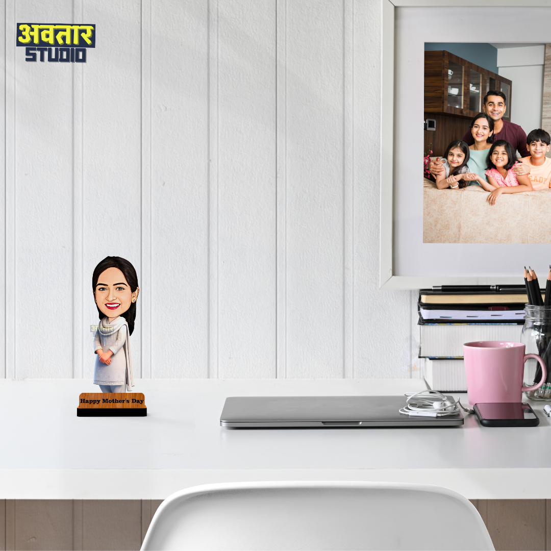 Avatar Studio Personalized Gift for Friends, Brother, BFF, Boyfriend, Father Character Caricature Photo Frame Unique Design Customized Gift for Friends & Family (Lady in Salwar Suit)