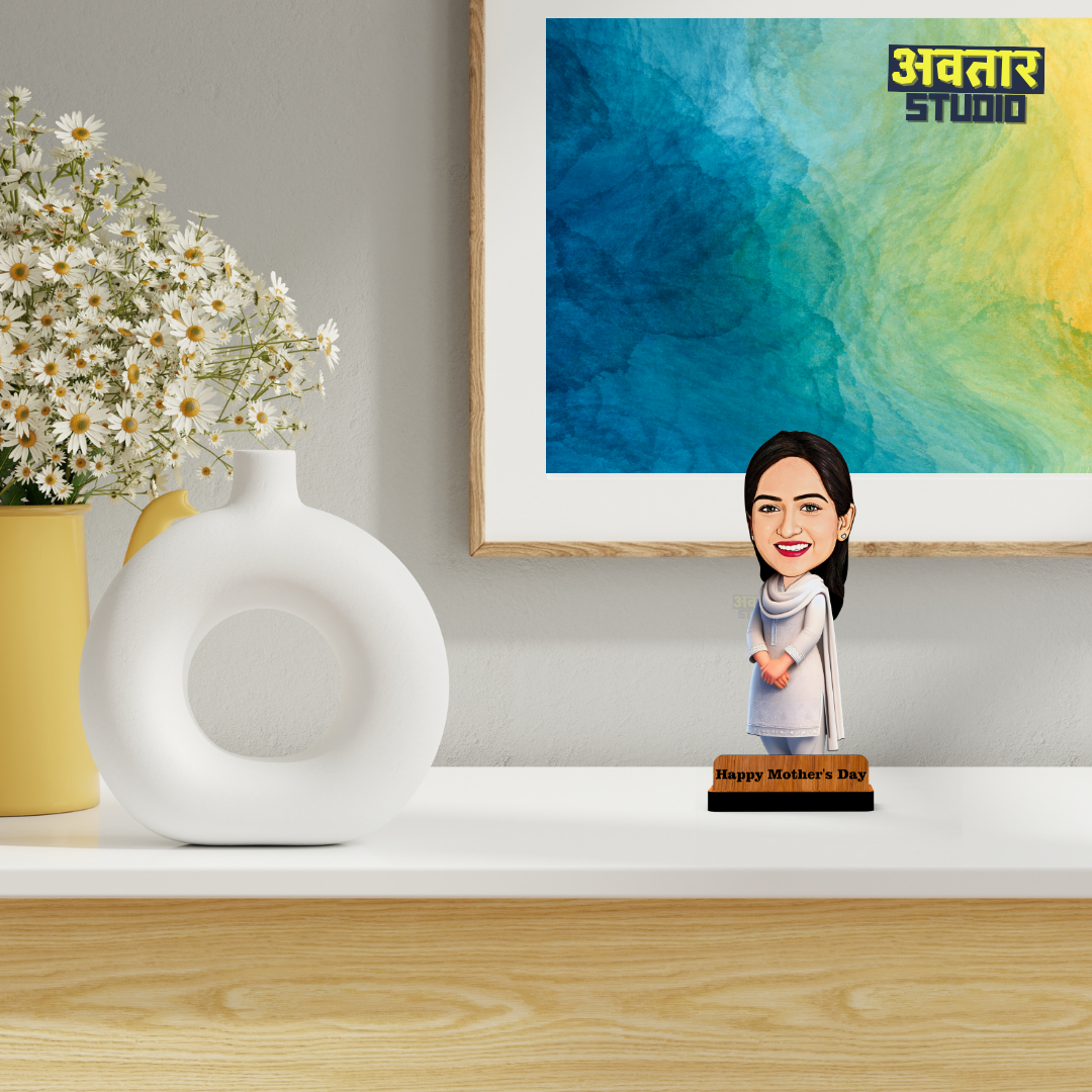 Avatar Studio Personalized Gift for Friends, Brother, BFF, Boyfriend, Father Character Caricature Photo Frame Unique Design Customized Gift for Friends & Family (Lady in Salwar Suit)