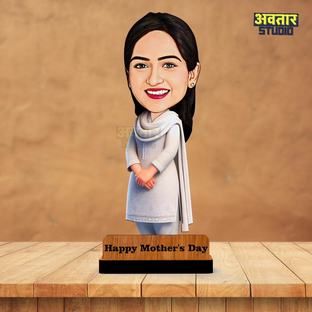 Avatar Studio Personalized Gift for Friends, Brother, BFF, Boyfriend, Father Character Caricature Photo Frame Unique Design Customized Gift for Friends & Family (Lady in Salwar Suit)