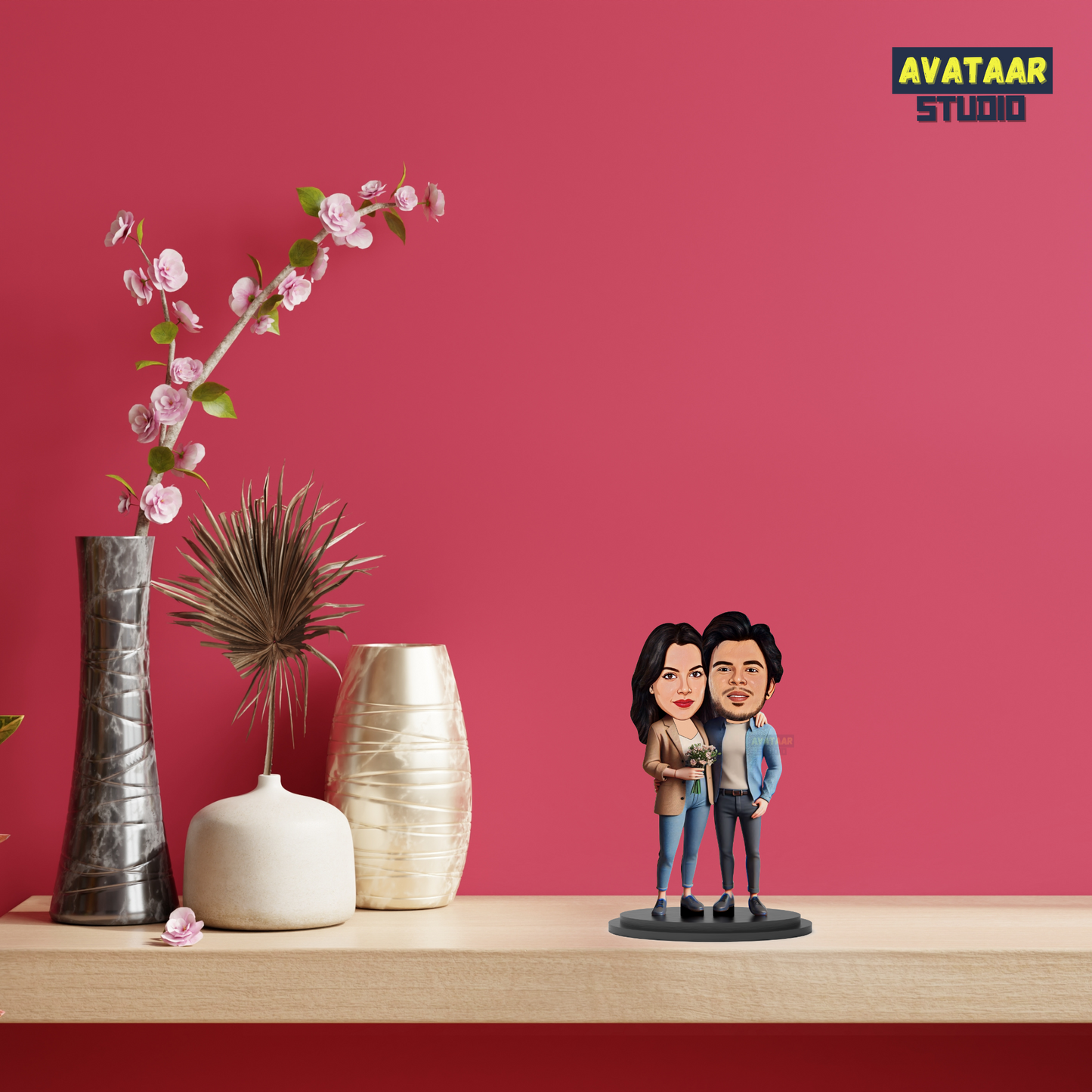 Avatar Stand Personalized Gift for Husband, Wife, Boyfriend, Girlfriend Character Caricature Photo Frame Unique Design Customized Gift for Friends & Family Return Gift (Couple 10)