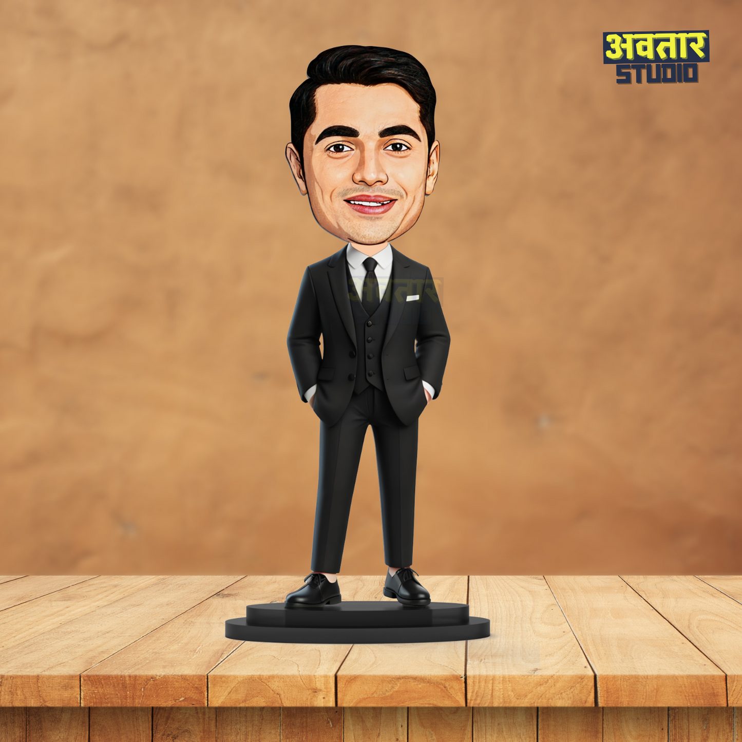 Avatar Studio Personalized Gift for Friends, Brother, BFF, Boyfriend, Father Character Caricature Photo Frame Unique Design Customized Gift for Friends & Family (Man in Suit)
