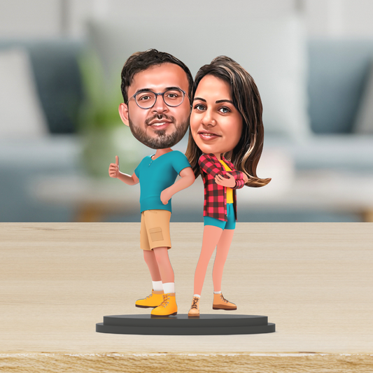 Avatar Studio Personalized Gift for Friends, Sister, Brother, BFF, Girlfriend, Boyfriend Character Caricature Photo Frame Unique Design Customized Gift for Friends & Family (Beach Couple)