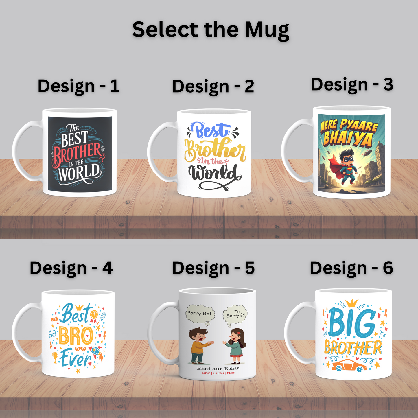 Personalized Rakhi Gift Combo Caricature Rakhi with Detachable Magnet Printed Mug and Name Keychain for Brother Kids and Adults (Combo 5 - Rakhi + Mug + Avataar Stand + Name Keychain + 4 pc Acrylic Fridge Magnet with Photo)