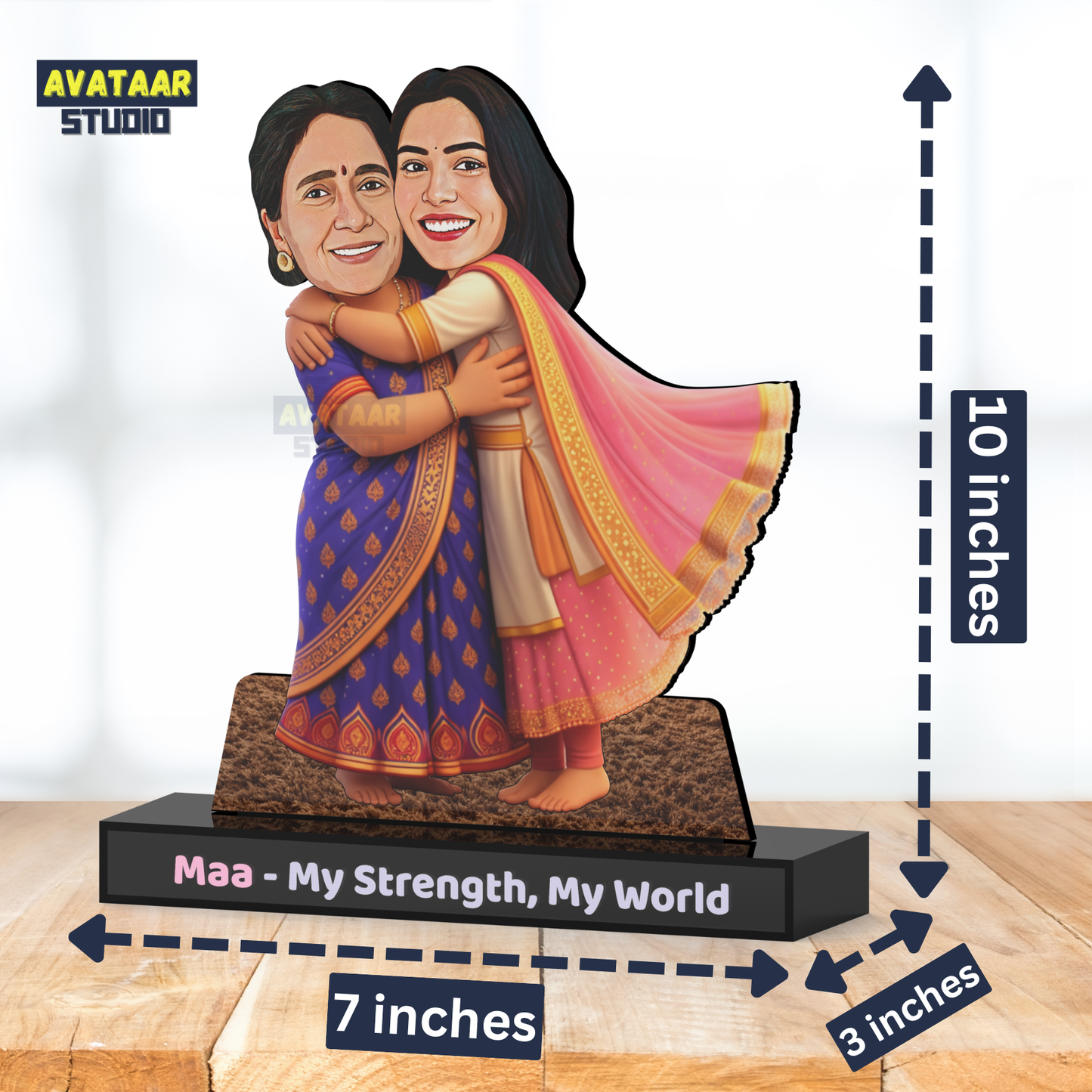 Maa – My Strength My World Avataar Stand – Personalized Mother Daughter Gift