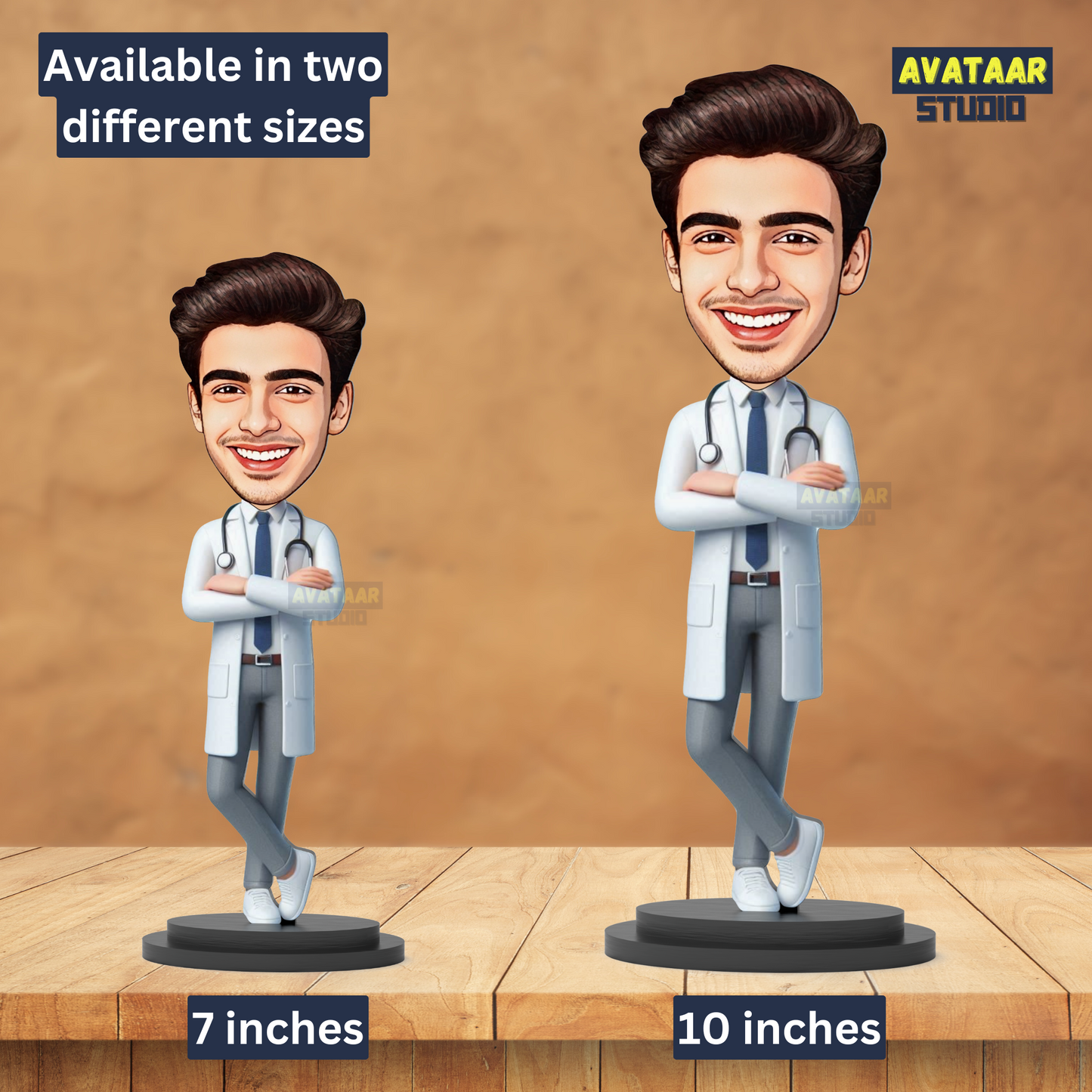 Avatar Studio Personalized Gift for Friends, Brother, BFF, Boyfriend, Father Character Caricature Photo Frame Unique Design Customized Gift for Friends & Family  (DOCTOR MAN -3)