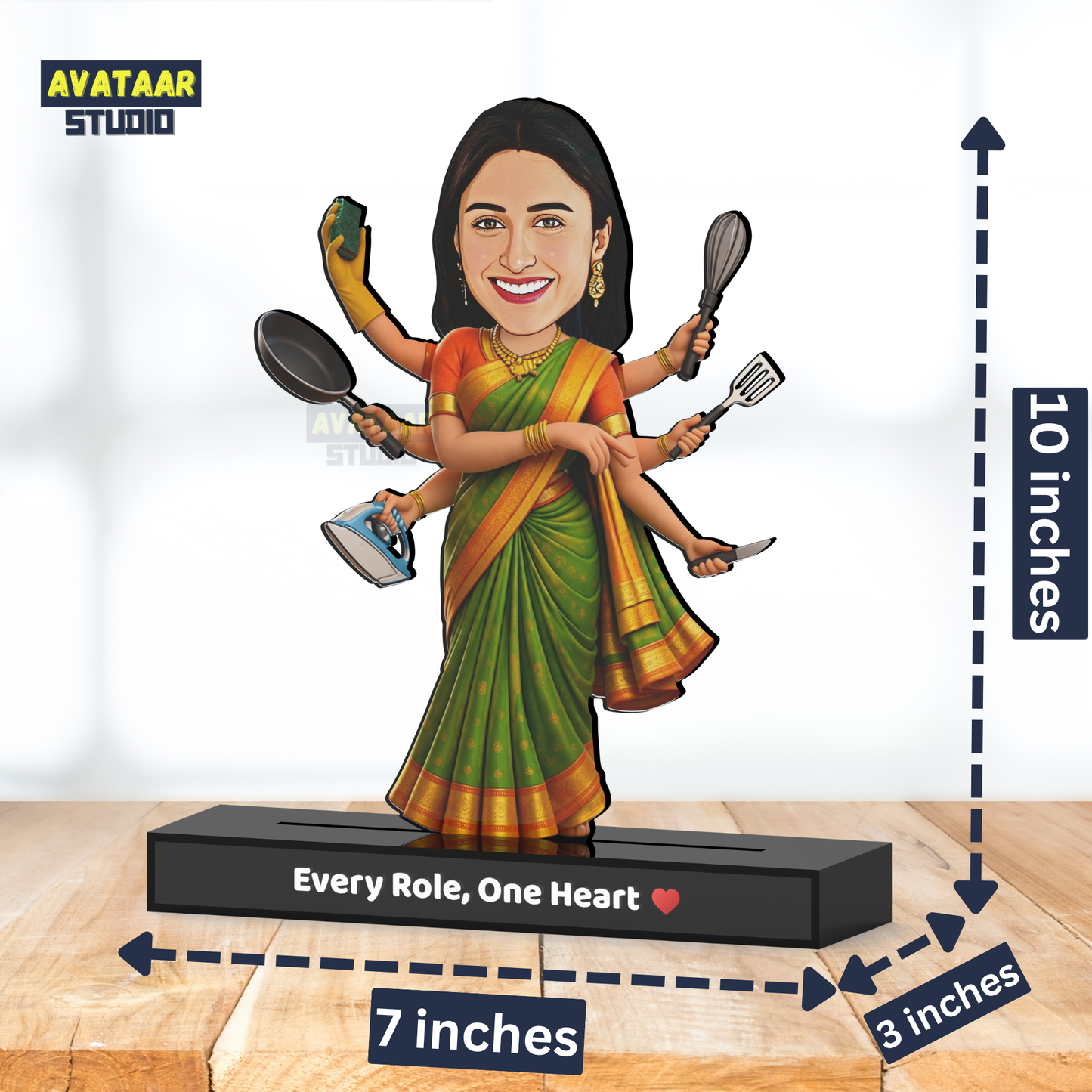 Super Mom Avataar Stand – Personalized Multi-Tasking Mom Caricature Gift with Name