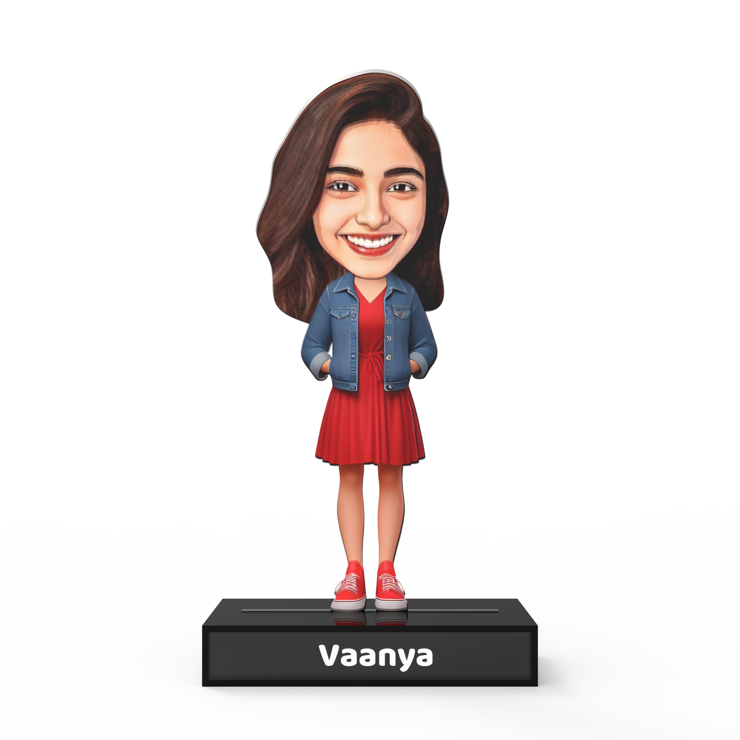 Personalized Female Avataar Stand – Custom Acrylic Gift for Her with Name
