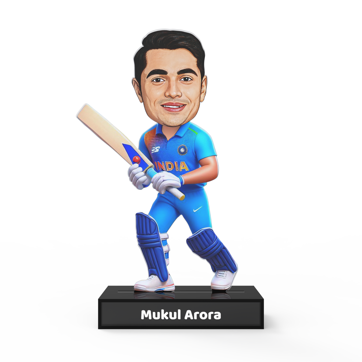 Cricket Batsman Avatar Stand – Personalized Acrylic Gift with Name