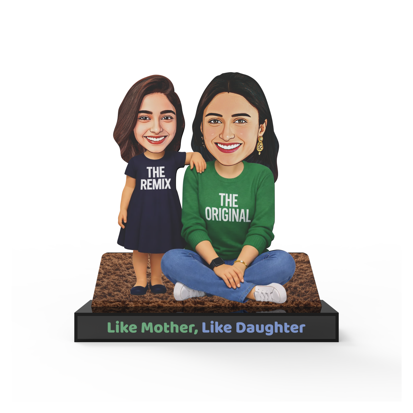 Personalized Mother Daughter Acrylic Stand – Custom Avataar Gift for Mom