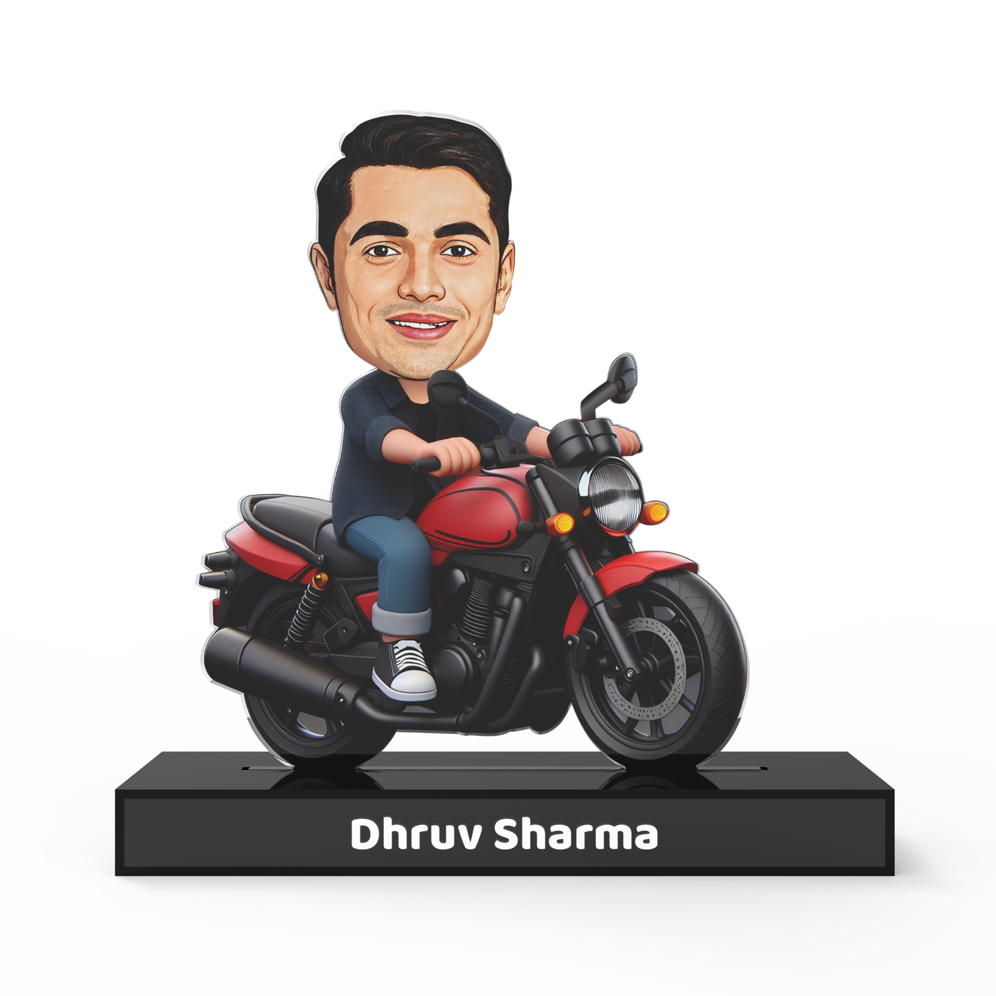 Custom Motorcycle Rider Avatar Standee with Name - Personalized Biker Acrylic Stand