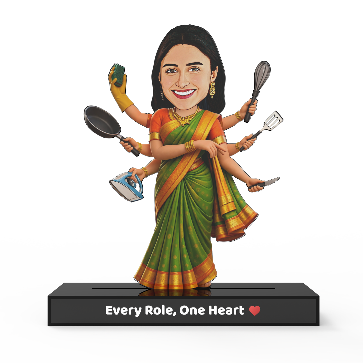 Super Mom Avataar Stand – Personalized Multi-Tasking Mom Caricature Gift with Name