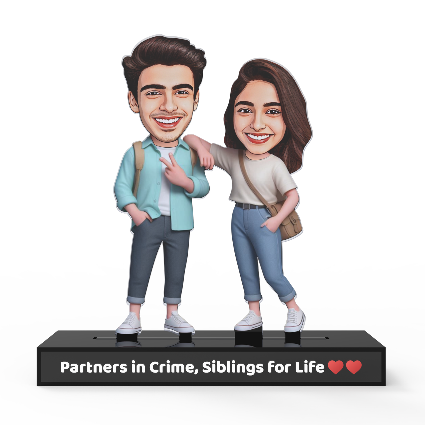 Custom Bro Sis Avataar Stand – Personalized Gift for Siblings