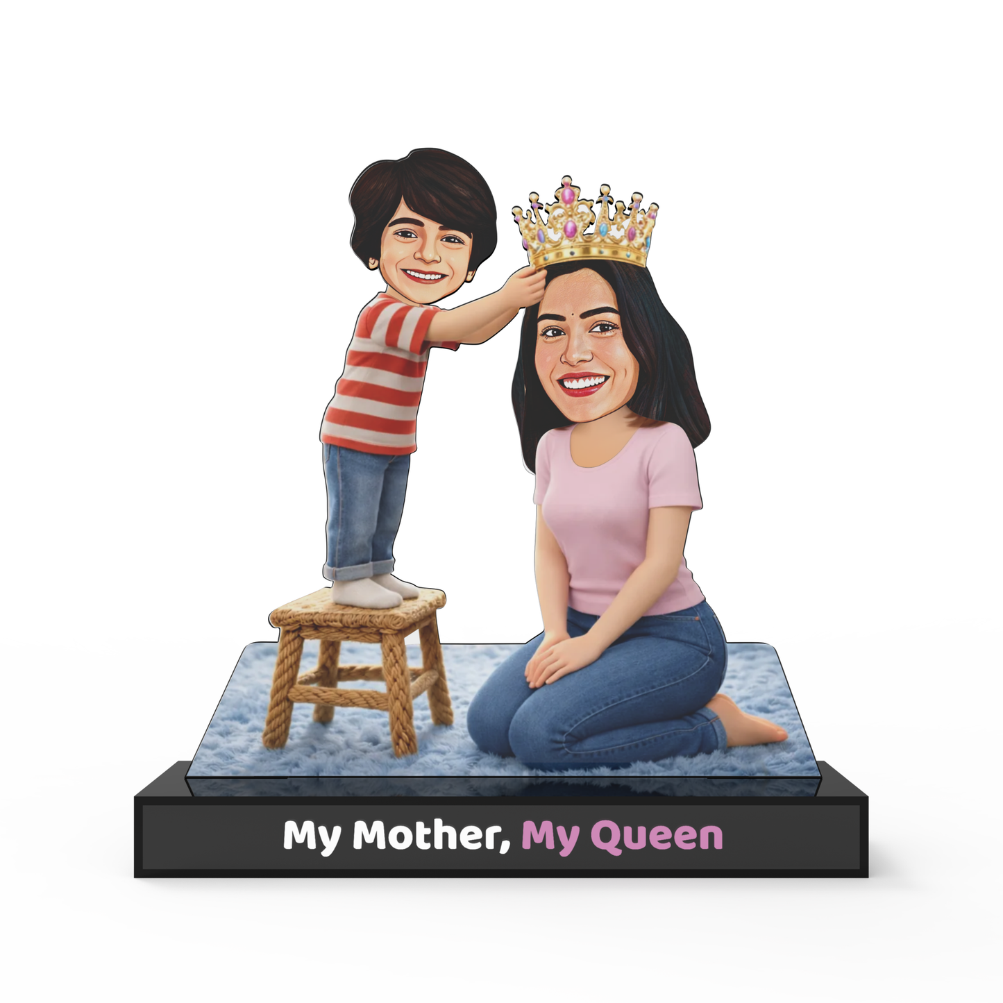 My Mother My Queen Avataar Stand – Personalized Mother & Child Caricature Gift