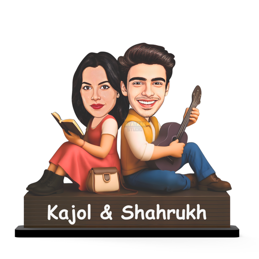 Avataar Stand Personalized Gift for Husband, Wife, Boyfriend, Girlfriend Character Caricature Photo Frame Unique Design Customized Gift for Friends & Family Return Gift (DDLJ Couple)