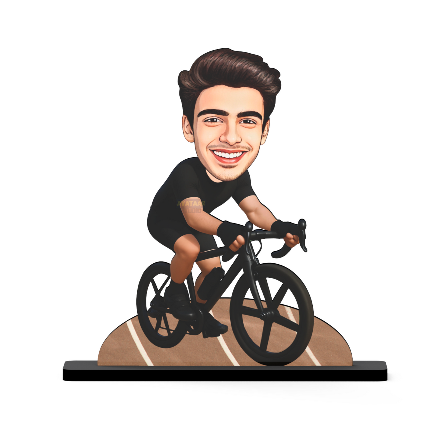 Avataar Studio Personalized Gift for Friends, Sister, Brother, BFF, Girlfriend, Boyfriend Character Caricature Photo Frame Unique Design Customized Gift for Friends & Family (Cyclist -1)