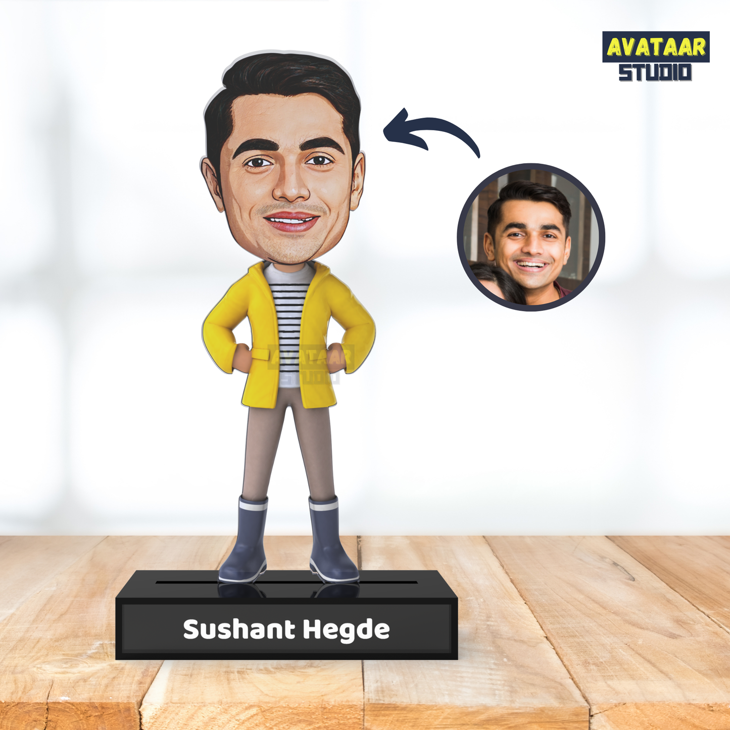 Personalized  Boy Avataar Stand – Custom Acrylic Avataar with Name