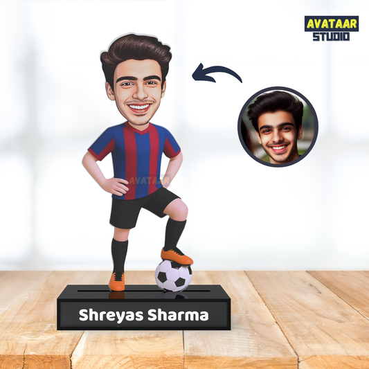 Personalized Footballer Caricature Avataar Stand – Personalized Premium Acrylic Gift with Name