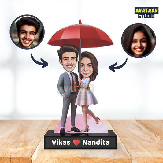 Avatar Stand Personalized Gift for Husband, Wife, Boyfriend, Girlfriend Character Caricature Photo Frame Unique Design Customized Gift for Friends & Family Return Gift (Couple 15)
