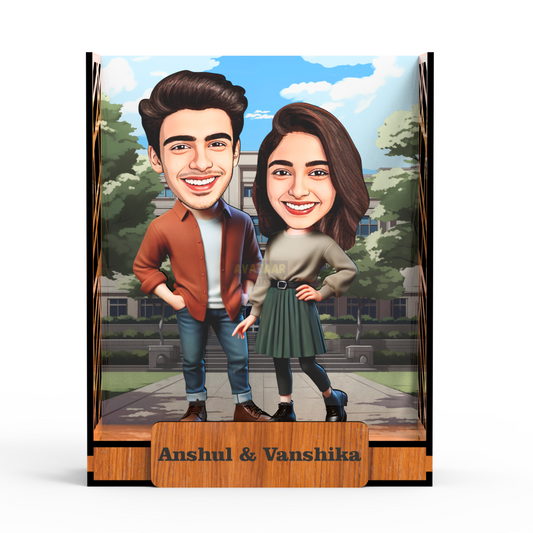 Avataar Studio Personalized Gift for Husband, Wife, Boyfriend, Girlfriend Character Caricature Photo Frame Unique Design Customized Gift for Friends & Family Return Gift (COUPLE 14 BOX)