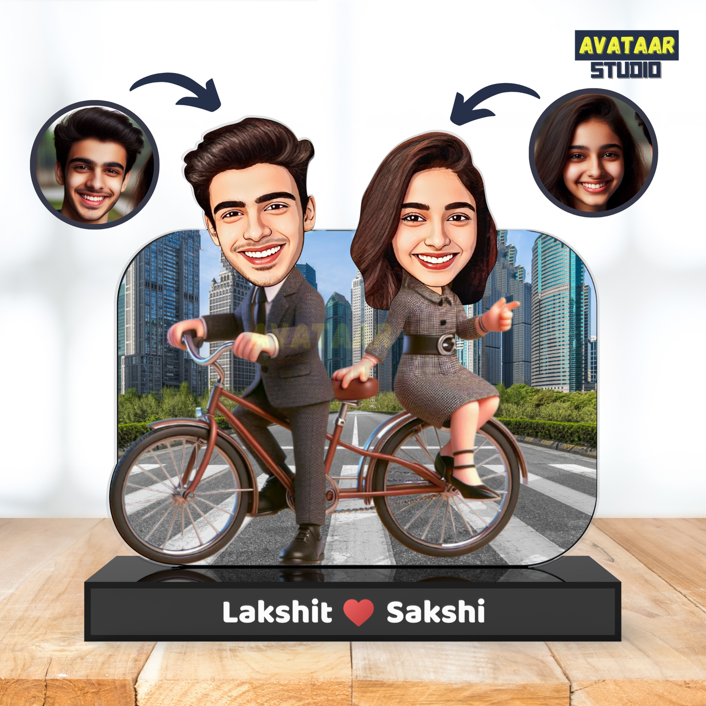Personalized Bro Sis Avataar Stand – Custom Acrylic Gift for Siblings
