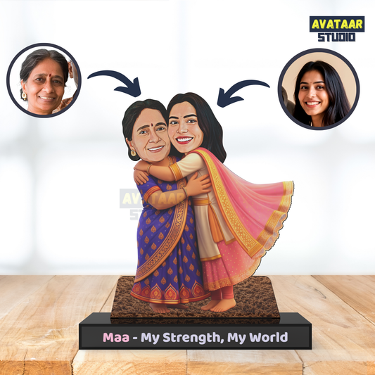 Maa – My Strength My World Avataar Stand – Personalized Mother Daughter Gift