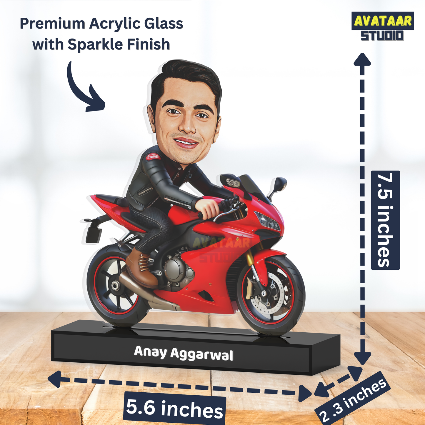 Ride The Vibe — Personalized Biker Motorcycle Rider Avataar Stand