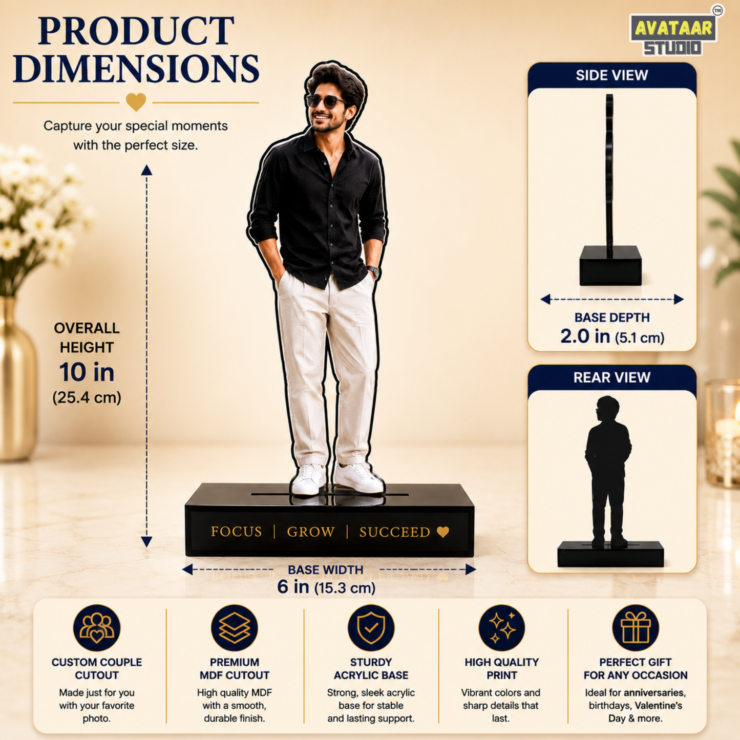 SnapStand Personalized Photo Cutout Standee – Turn Your Favorite Photo into a Unique Keepsake (Single)