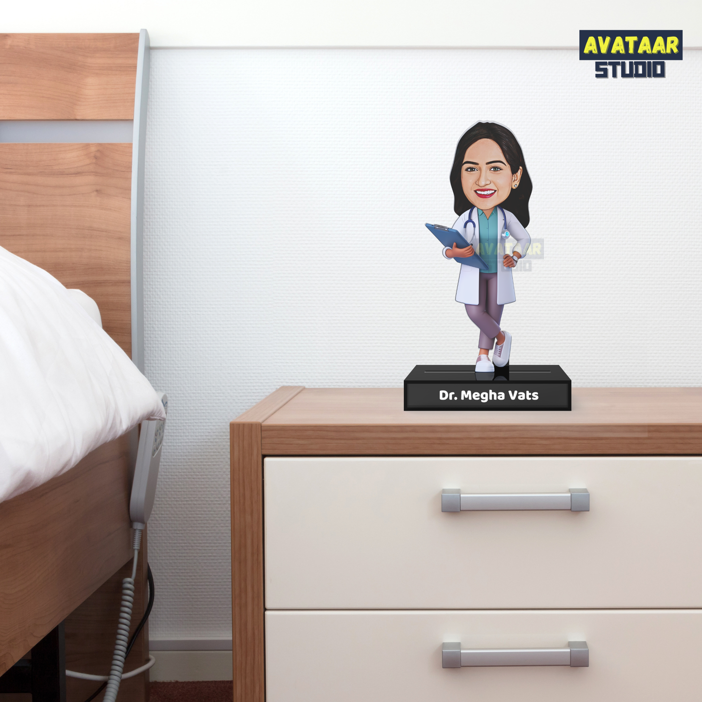 Doctor Avataar Acrylic Stande – Personalized Medical Professional Desk Name Stand