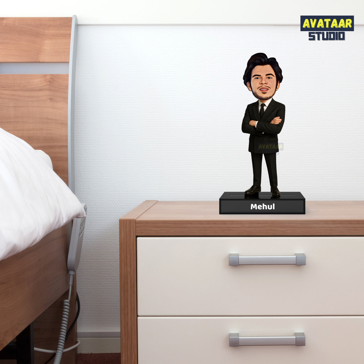 Personalized Man In Suit Stand – Custom Acrylic Avataar with Name