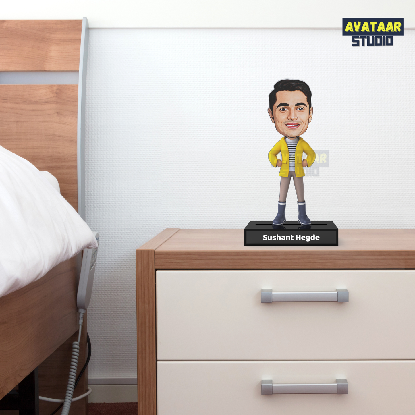 Personalized  Boy Avataar Stand – Custom Acrylic Avataar with Name