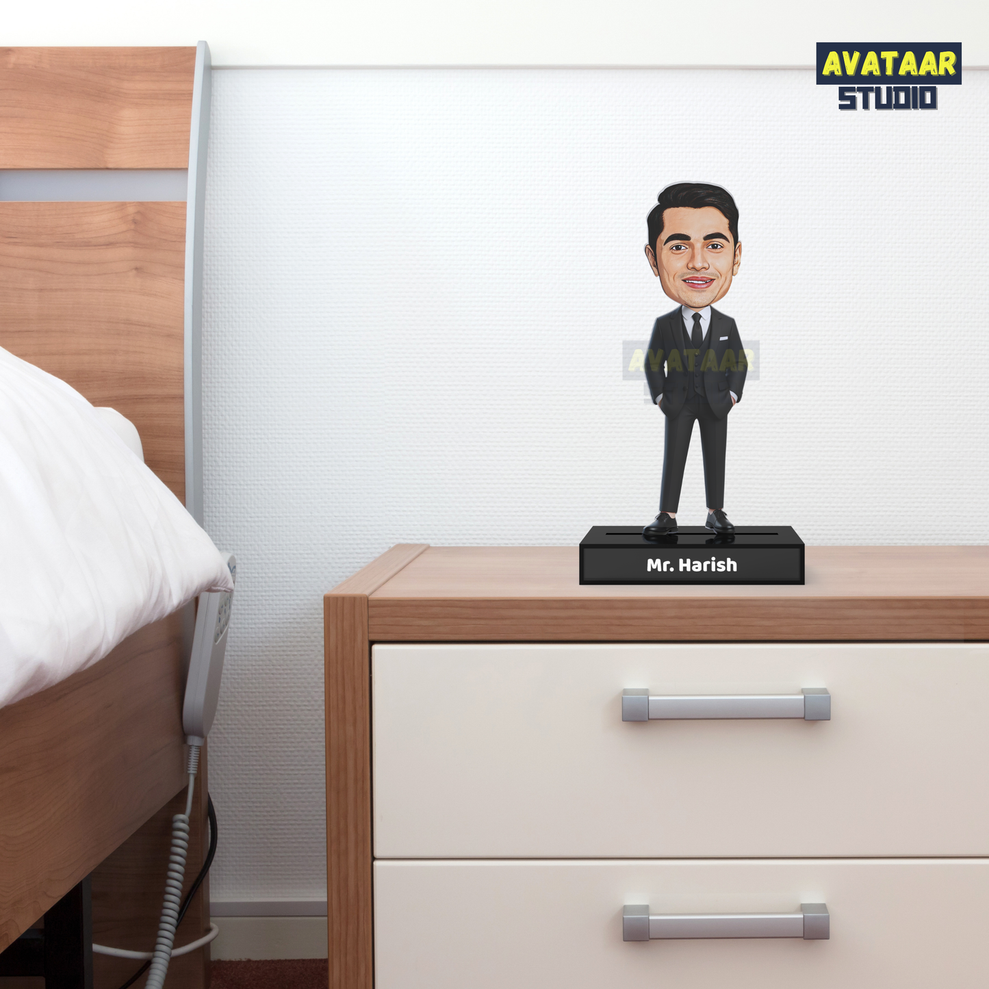Professional Man Avatar Stand – Personalized Acrylic Gift with Name