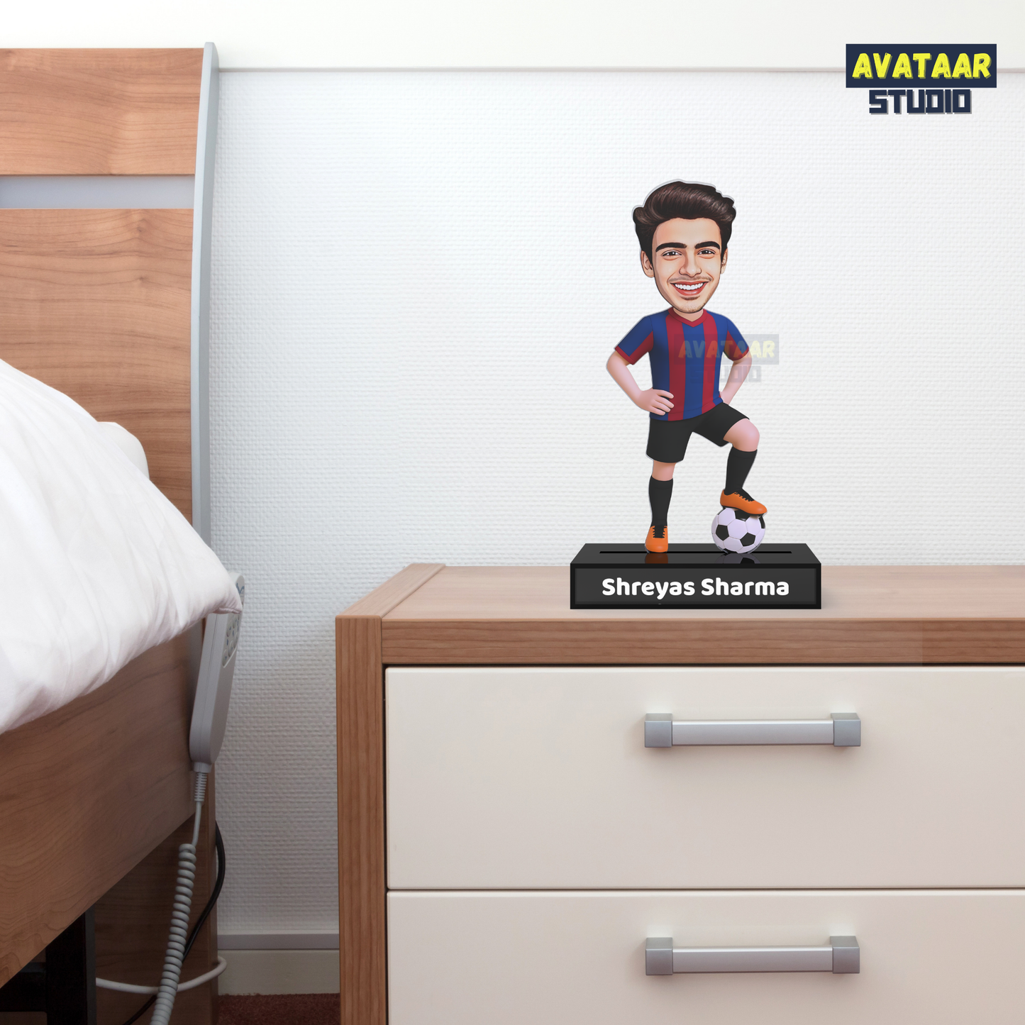 Personalized Footballer Caricature Avataar Stand – Personalized Premium Acrylic Gift with Name