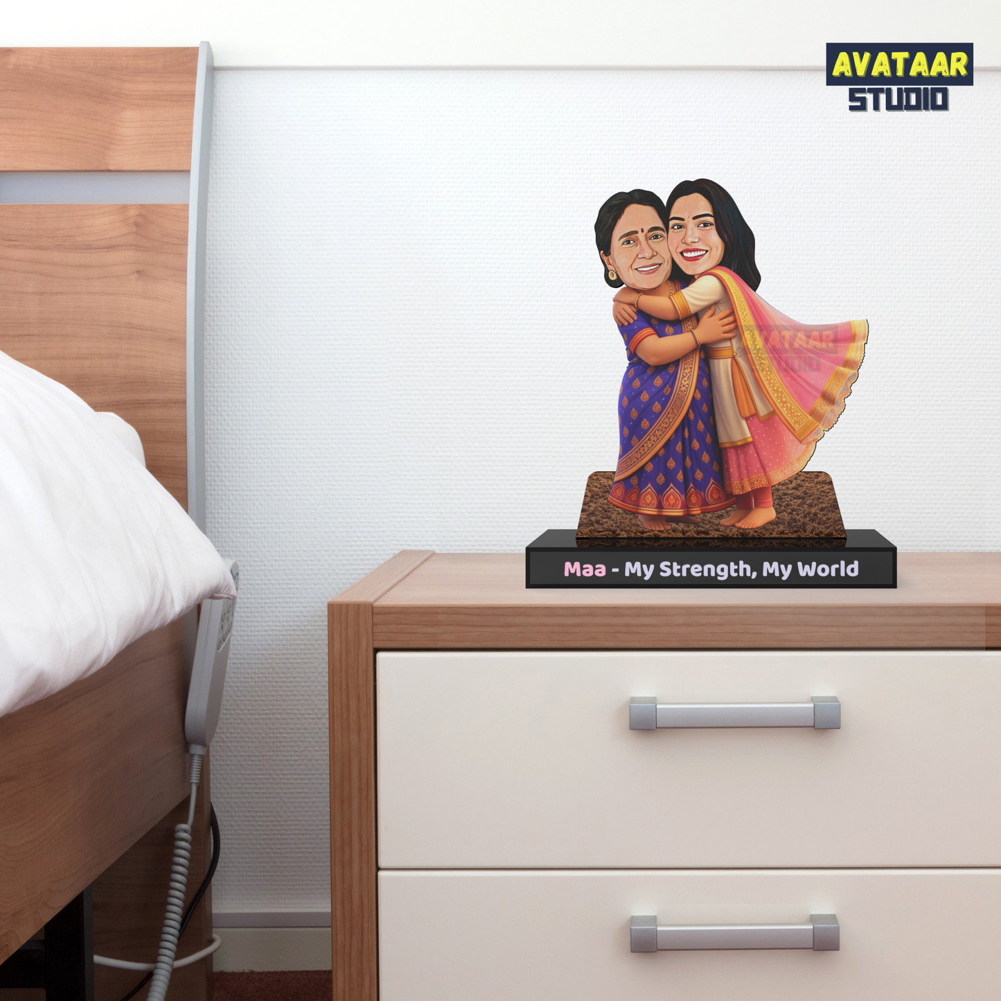 Maa – My Strength My World Avataar Stand – Personalized Mother Daughter Gift