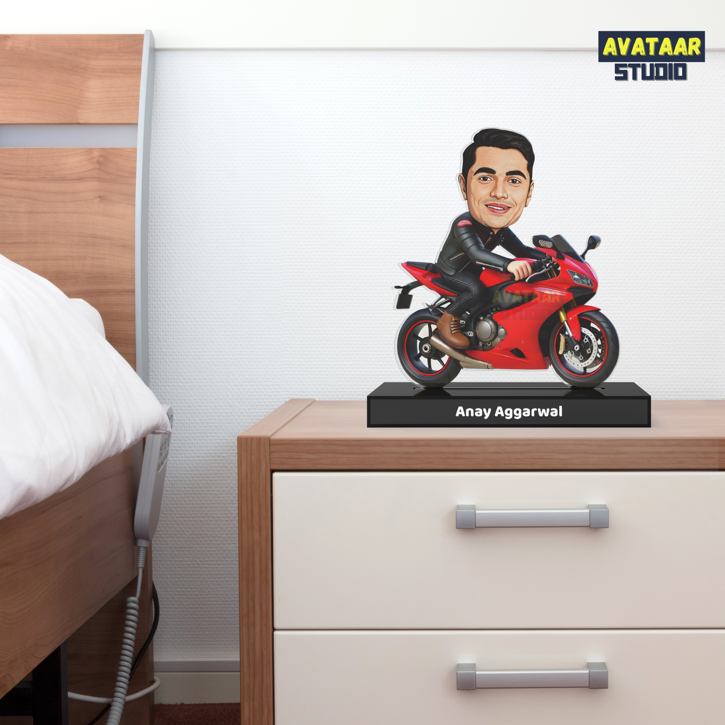Ride The Vibe — Personalized Biker Motorcycle Rider Avataar Stand