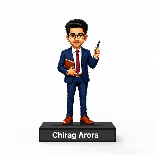 Personalized Entrepreneur Avataar Stand with Name, Custom Photo Caricature Standee, Business Professional Desk Decor, Personalized Gift for Entrepreneurs, Startup Founders & Business Aspirants (ENTREPRENEUR, 7 INCHES)
