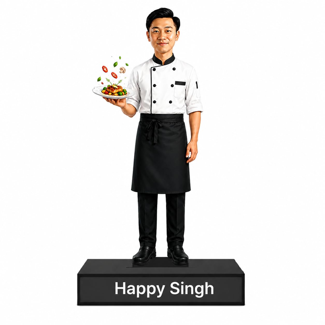 Personalized Master Chef Avataar Stand with Name, Custom Photo Caricature Standee, Desk Decor, Personalized Gift for Bakers, Restaurateurs & Food Lovers (CHEF, 7 INCHES)