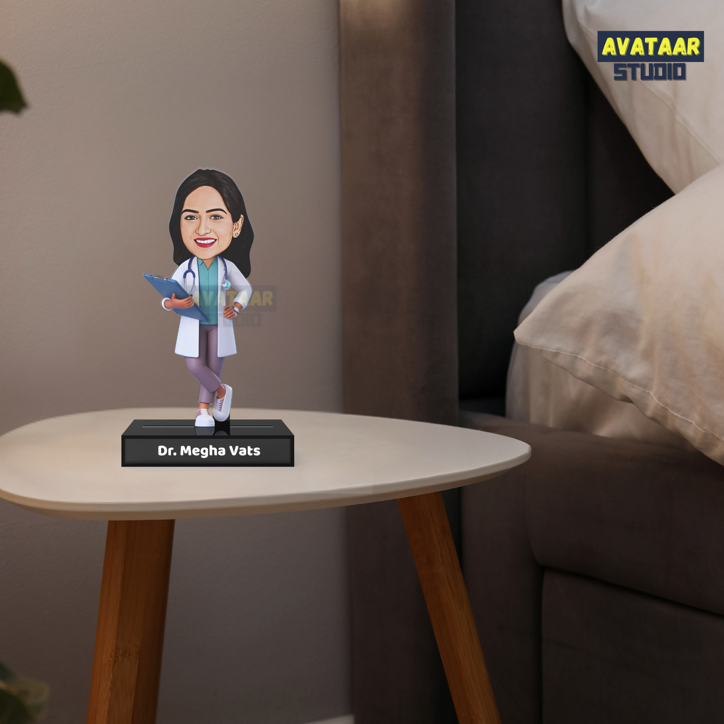 Doctor Avataar Acrylic Stande – Personalized Medical Professional Desk Name Stand