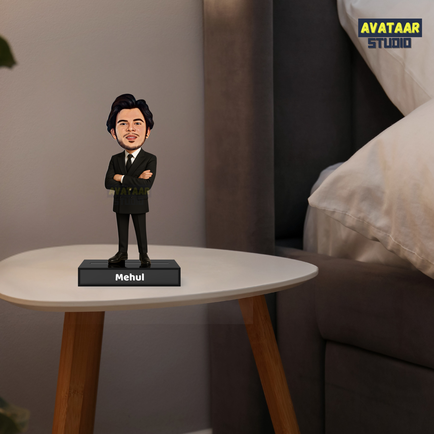 Personalized Man In Suit Stand – Custom Acrylic Avataar with Name