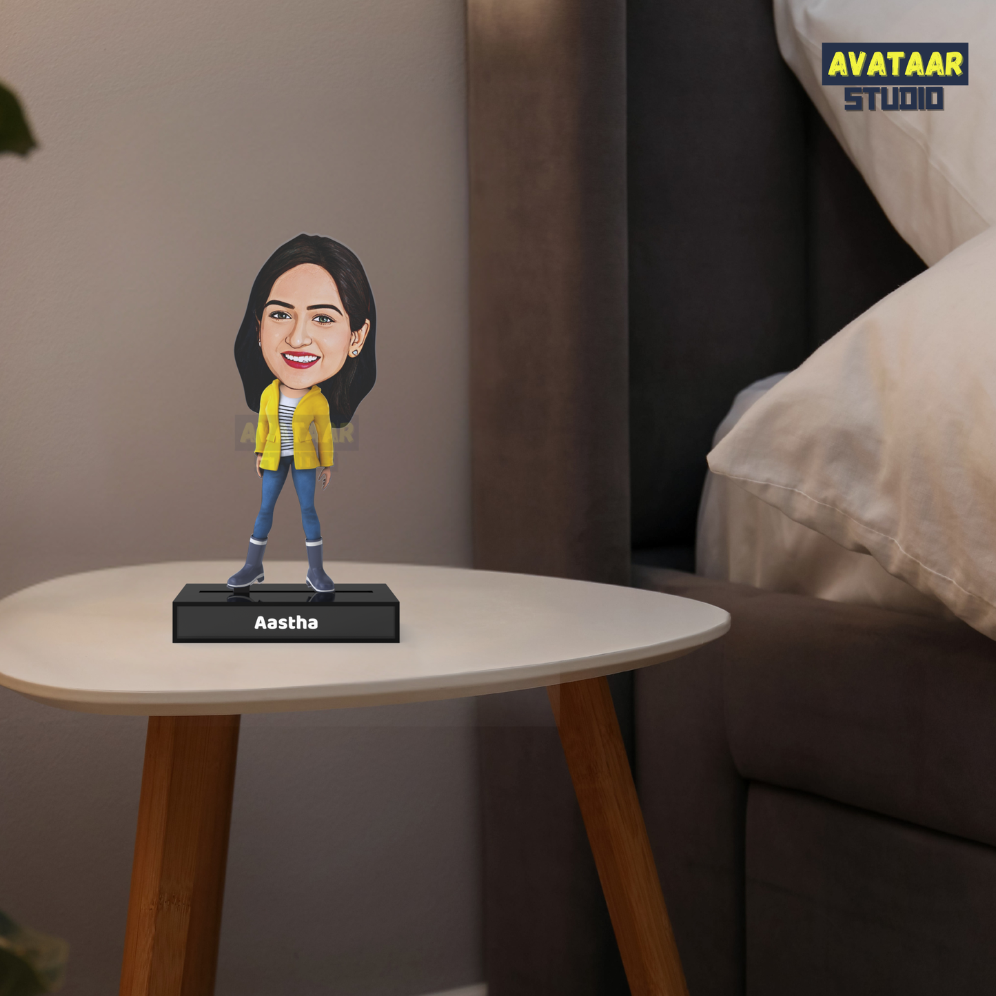 Personalized Girl  Avataar Stand – Custom Acrylic Avataar with Name