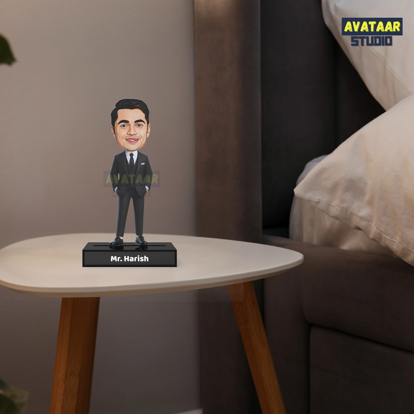 Professional Man Avatar Stand – Personalized Acrylic Gift with Name
